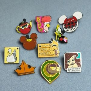 Disney Character Enamel Trading Pins Lot Of 10 Assorted